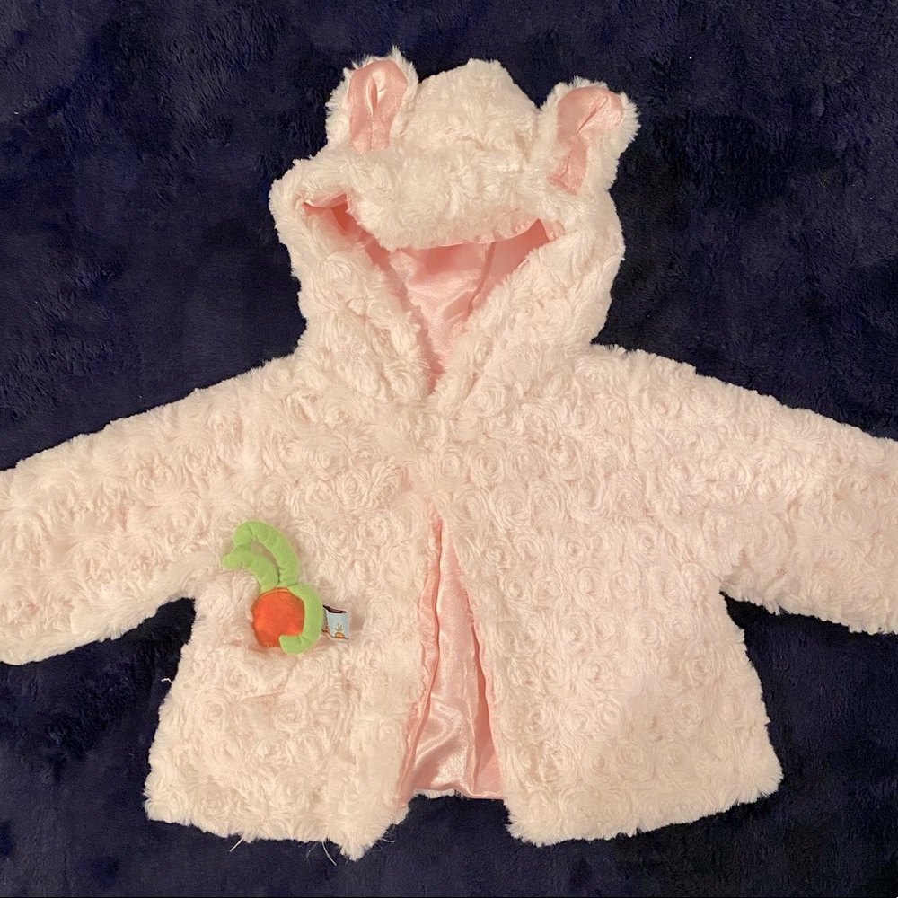 Bunnies By The Bay Cuddle Coat Faux Fur Satin Hooded Cape 🐰💕